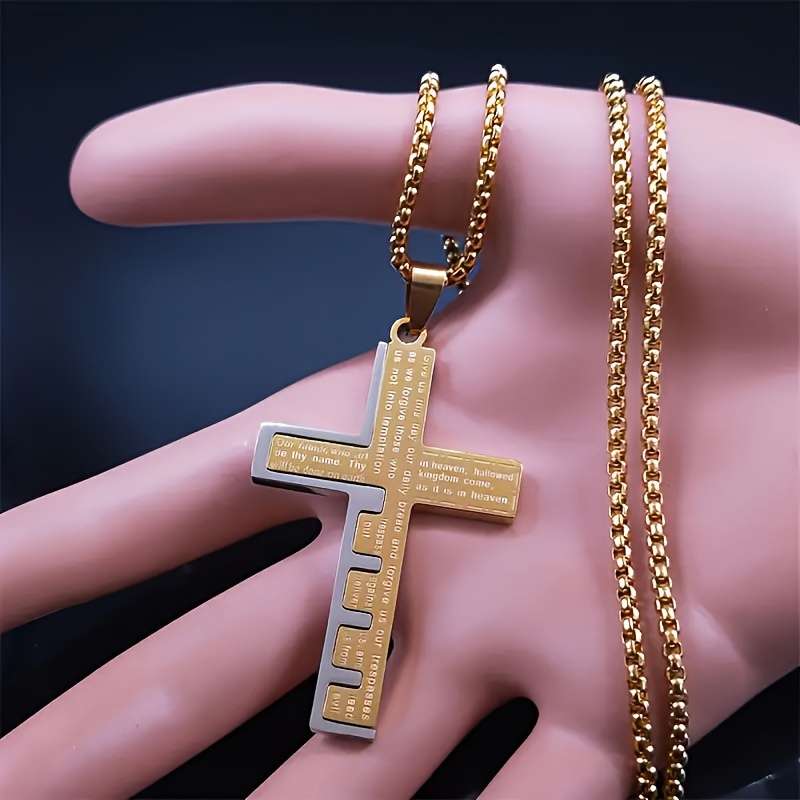 1 Piece Golden Jesus Theme Pendant