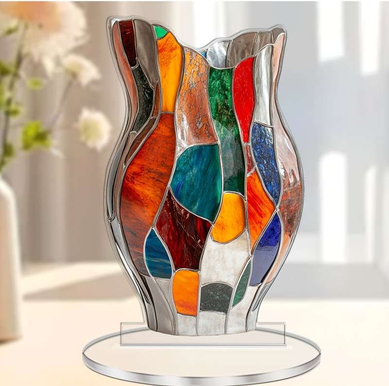 1pc 2D Flat   Elegant Acrylic Vase Decoration 11.0cm X 18.03cm an Ideal Choice for Home And Of