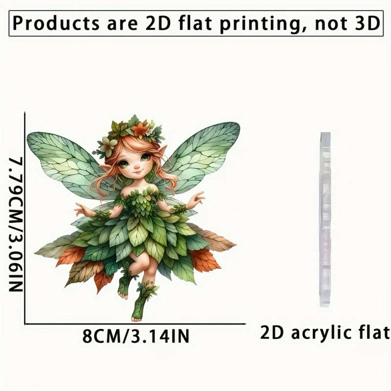 1pc Whimsical Flower Fairy Acrylic Pendant Necklace Vibrant 2D Decor for Car Rearview Mirror Bags Ke