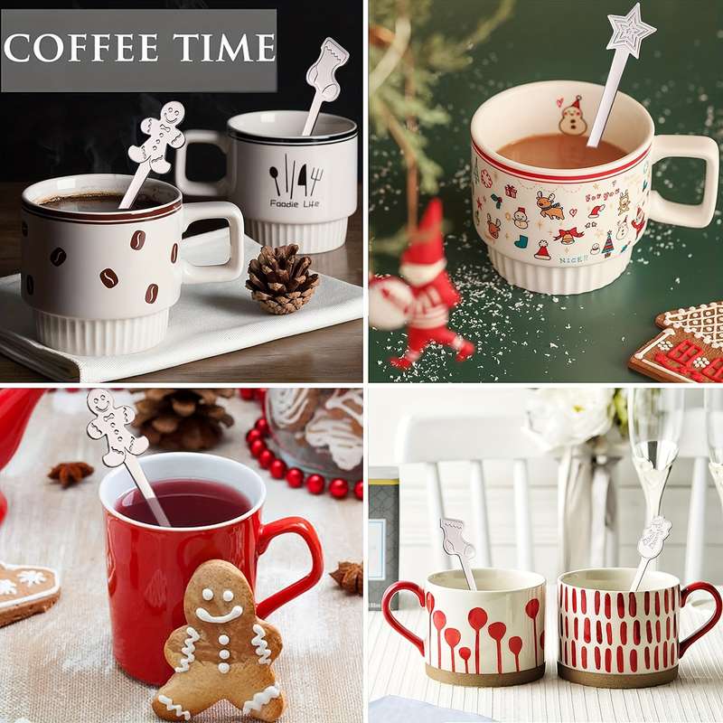 8pcs Stainless Steel Cute Mini Spoon Stirring Spoon for Tea Coffee Dessert Spoon Ice Cream