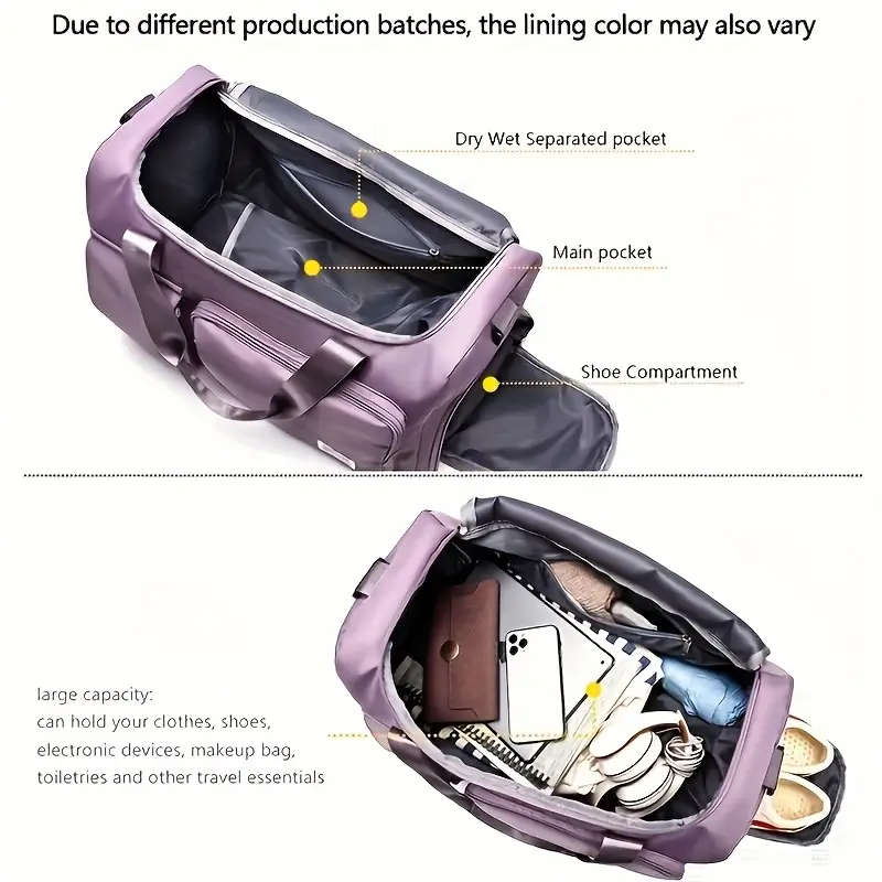 Unisex Large Capacity Nylon Travel Gym Tote