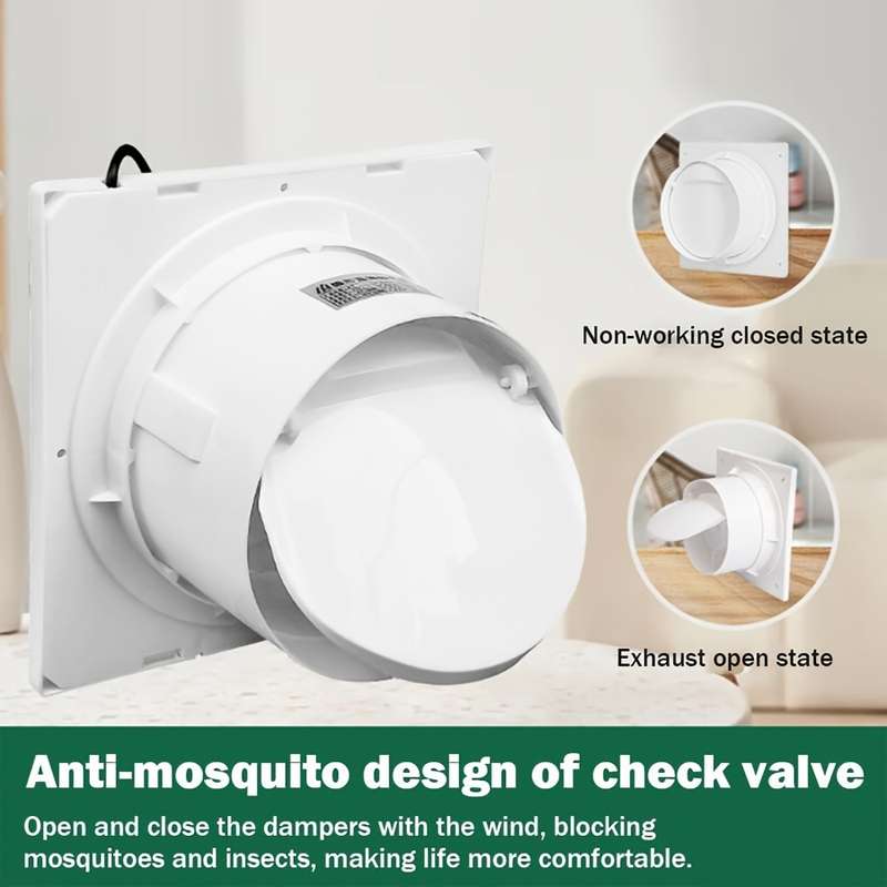 1pc European Standard Household Exhaust Fan Versatile 6-Inch Ventilation Fan with Backflow Preven