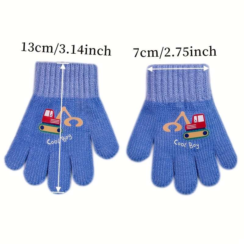 1 Pair Orange Thick Style Size 1 To 5 Years Old Warm Gloves