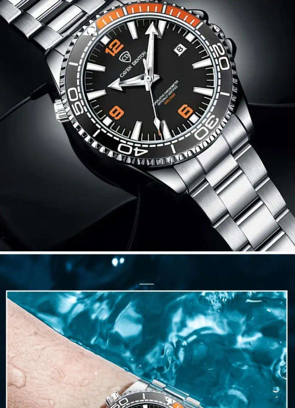 mens watch a   of business and sport with a date display and luminous hands   case back adds a   a great gift for christmas back to   or valentines day details 6