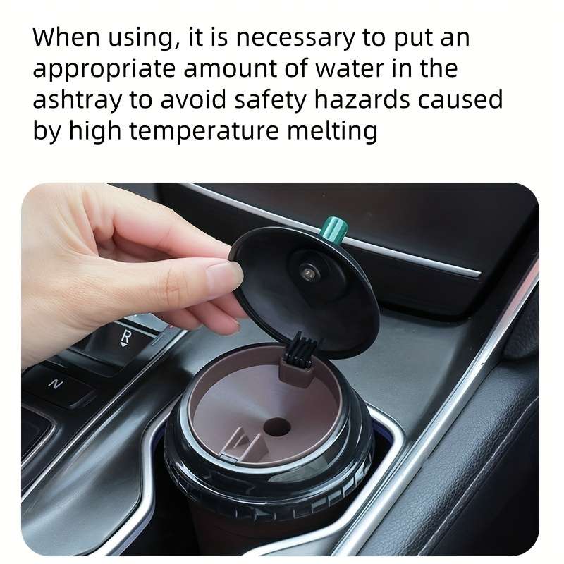 1pc High-Temperature Resistant Car Ashtray with Lid Portable Detachable ABS Ashtray for Coffee C