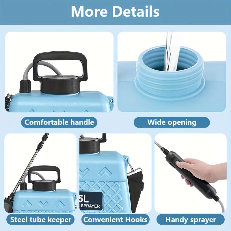 1Pc 8L Usb Rechargeable Sprayer Portable Electric Watering Can