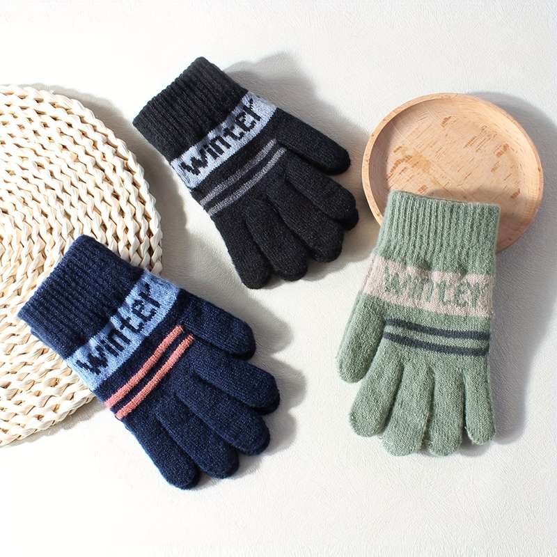 1 Pair Army Green Warm Gloves