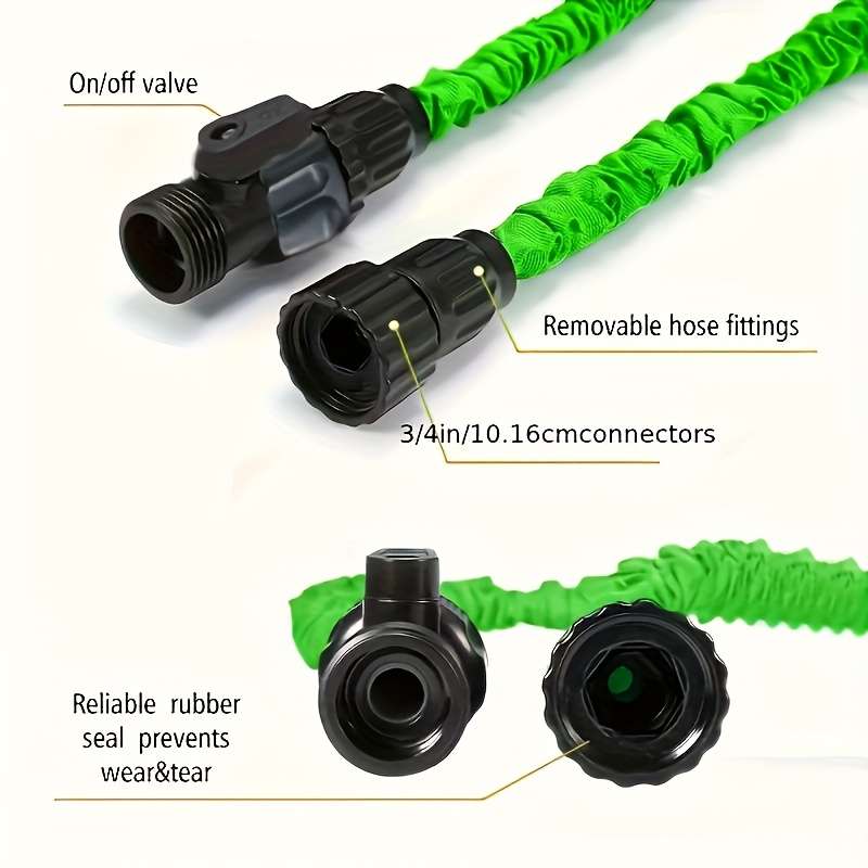 1Pc Green Adjustable 3X Retractable Rubber Hose High Pressure Spray Gun