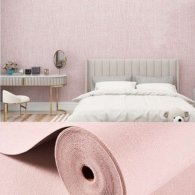 2 Rolls Wall StickersLinen Pattern   Light Pink