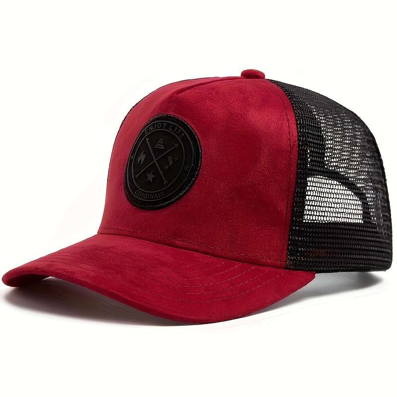 1pc Spring And Summer Round Label Letter Baseball Cap Featuring an Embossed Logo Badge Sunsha
