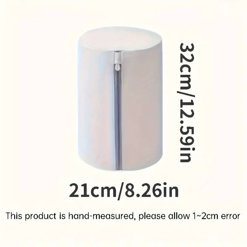 1pc Durable Polyester Mesh Laundry Bag for Shoes Zippered Round Washing Machine Organizer for Sneake