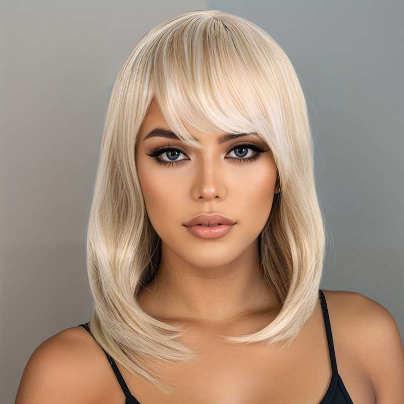 1Pc Light Goldena 40.64cm Fashion Design Wig