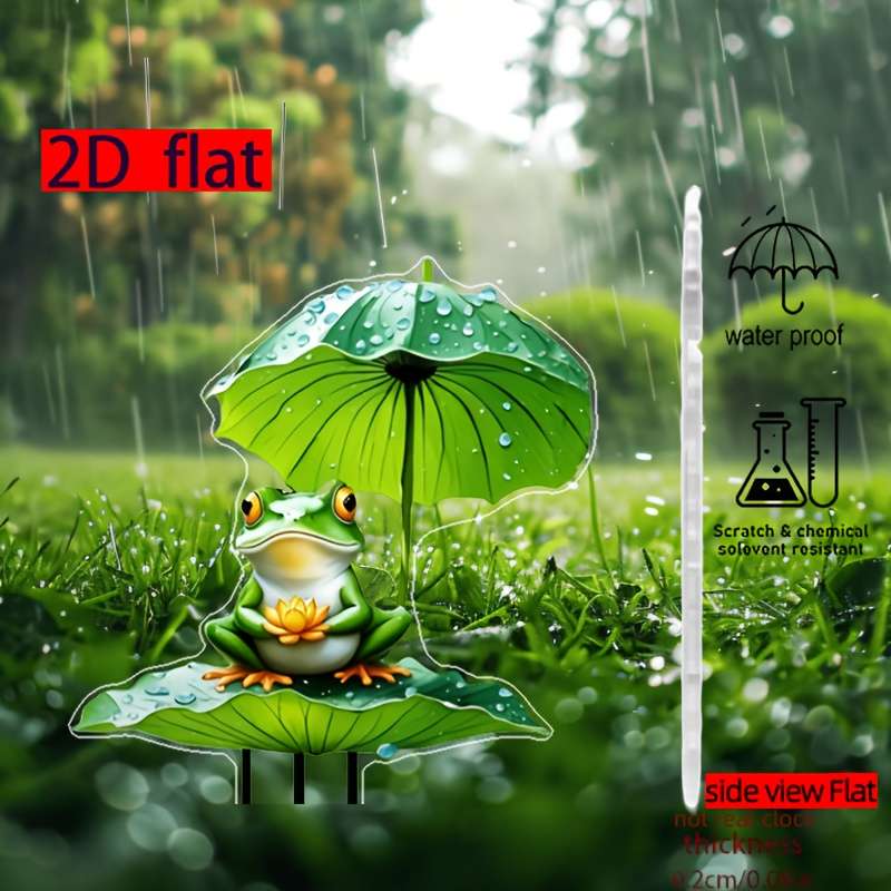 1pc 2D Flat   printing Bohemian Buddha frog acrylic very good for friends garden courtya