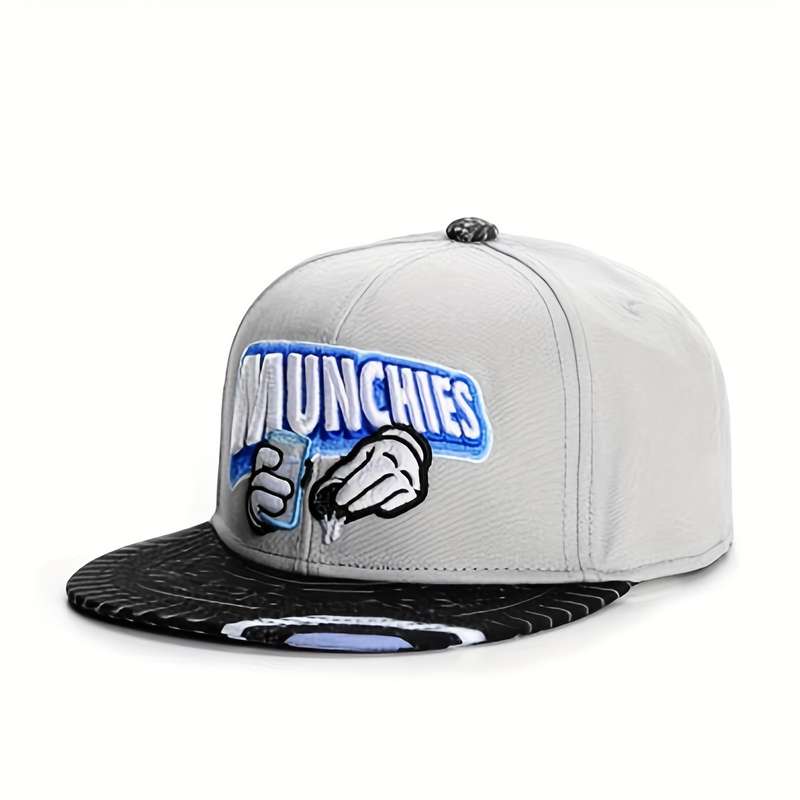 1pc Munchies Graphic Snapback Baseball Cap for Adults Lightweight Stretch Fit 100% Polyester Hip-