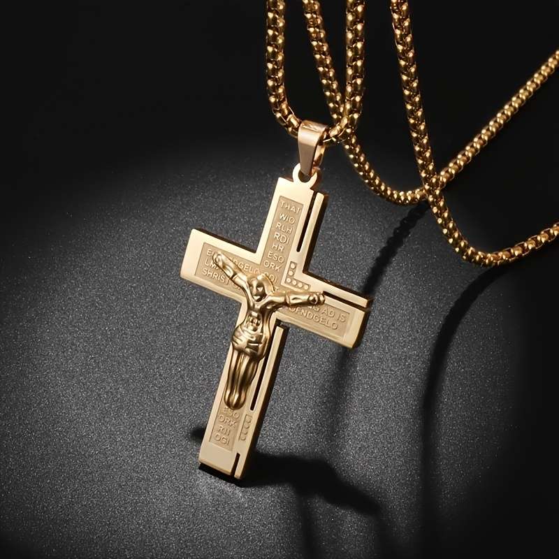 1 Piece Golden Jesus Theme Pendant