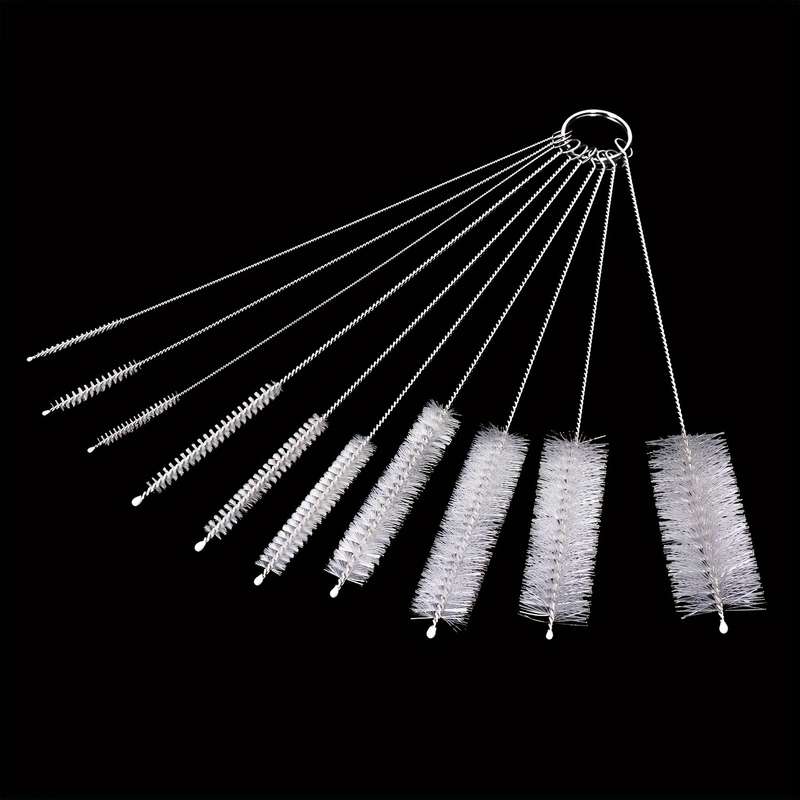10-Piece Multi-Size Stainless Steel Brush Set for Narrow Space Cleaning Reusable Tube Brushes
