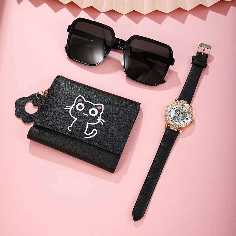 Set of 3 Stylish Black Wallets for Women Perfect As a Holiday Gift for Her