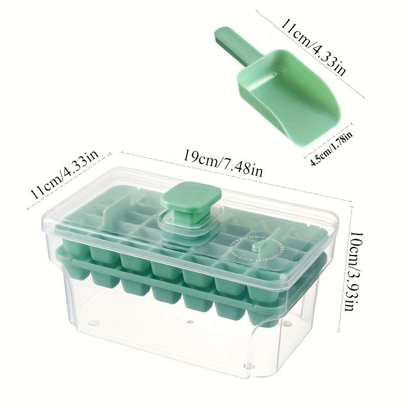 68-Cavity Double-Layer Press Type Ice Cube Tray with Storage Box Quick-Freeze Ice Maker for B