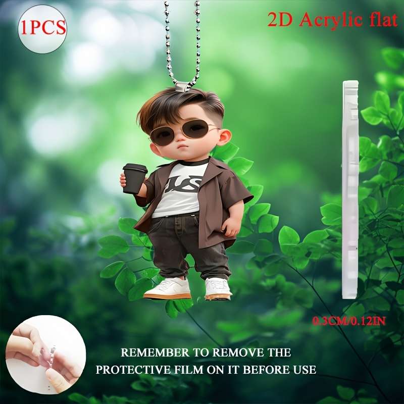 1pc 2D Flat  One piece of  acrylic material with fashionable style and cool theme suitable