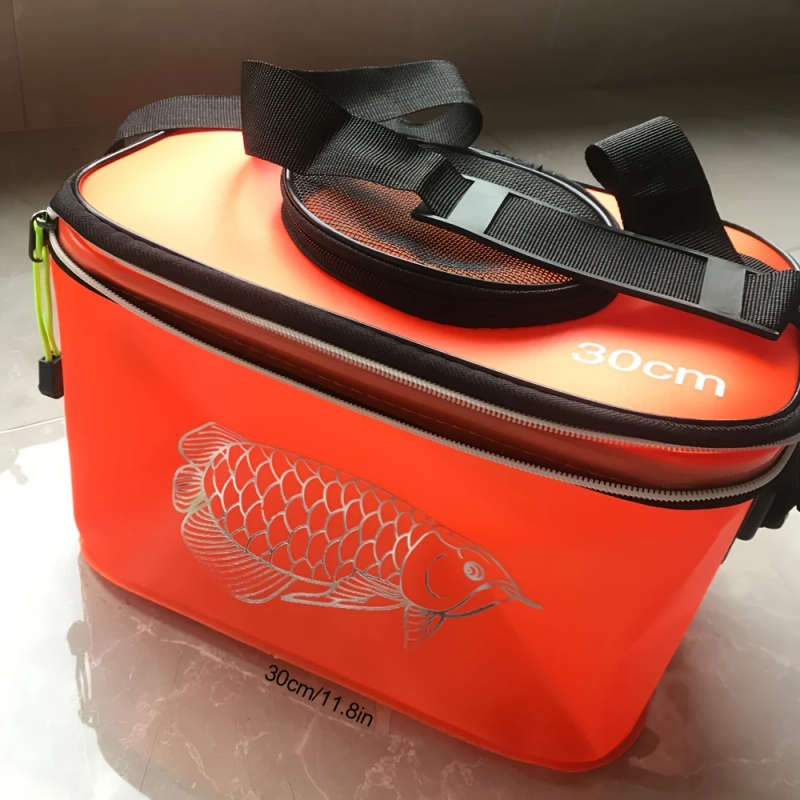 1pc Waterproof EVA Fishing Tackle Storage Bag Durable PVC Material Leakproof Fish Cooler Bag with Sh