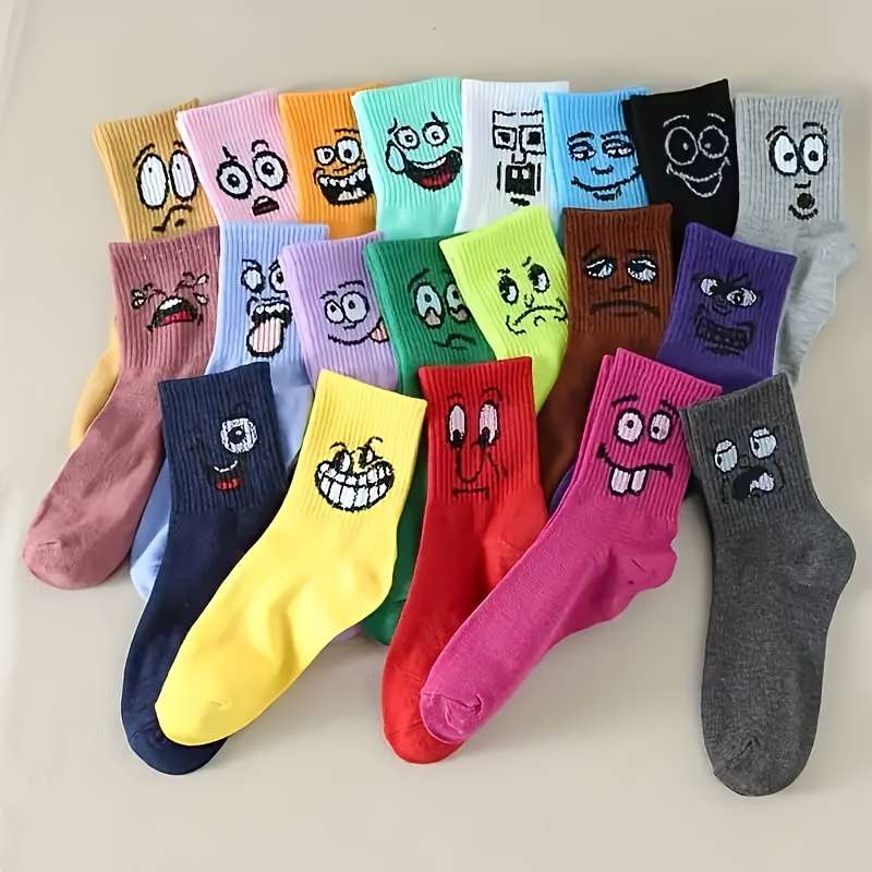 10 Pairs Of Mixed Colors One Size High Elastic Socks