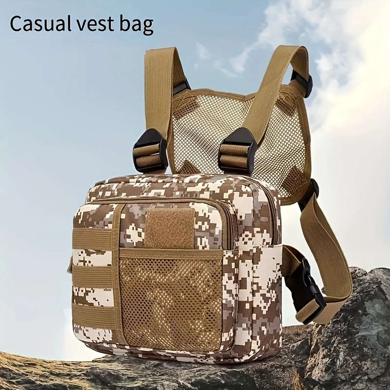 1pc Body-hugging Backpack Outdoor Multifunctional Camouflage Chest Bag Training Running Equipment