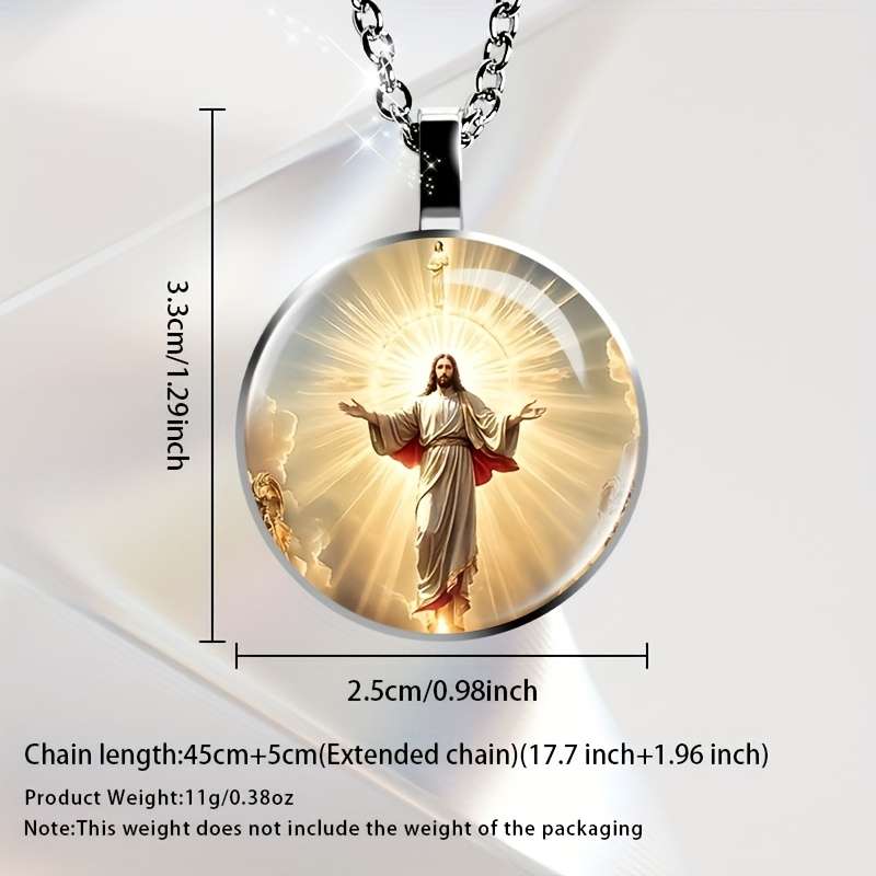 1 Piece Silvery Jesus Theme Pendant