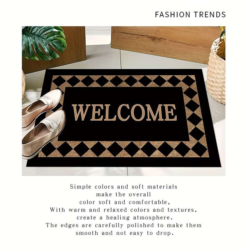 1Pc 40x60cm 15.7x23.6inch Light Luxury Plaid Floor Mat