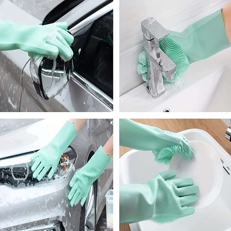 Kitchen dishwashing gloves Silicone household cleaning gloves