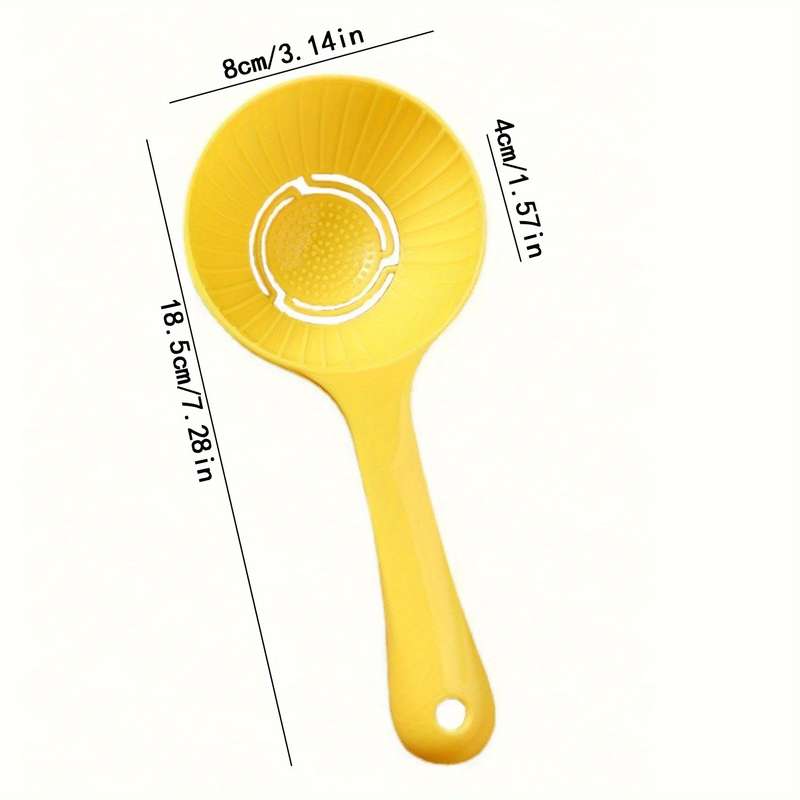 1pc Bright Yellow Half-Circle Shaped Rice Paddle Durable Plastic Kitchen Tool with Ergonomic
