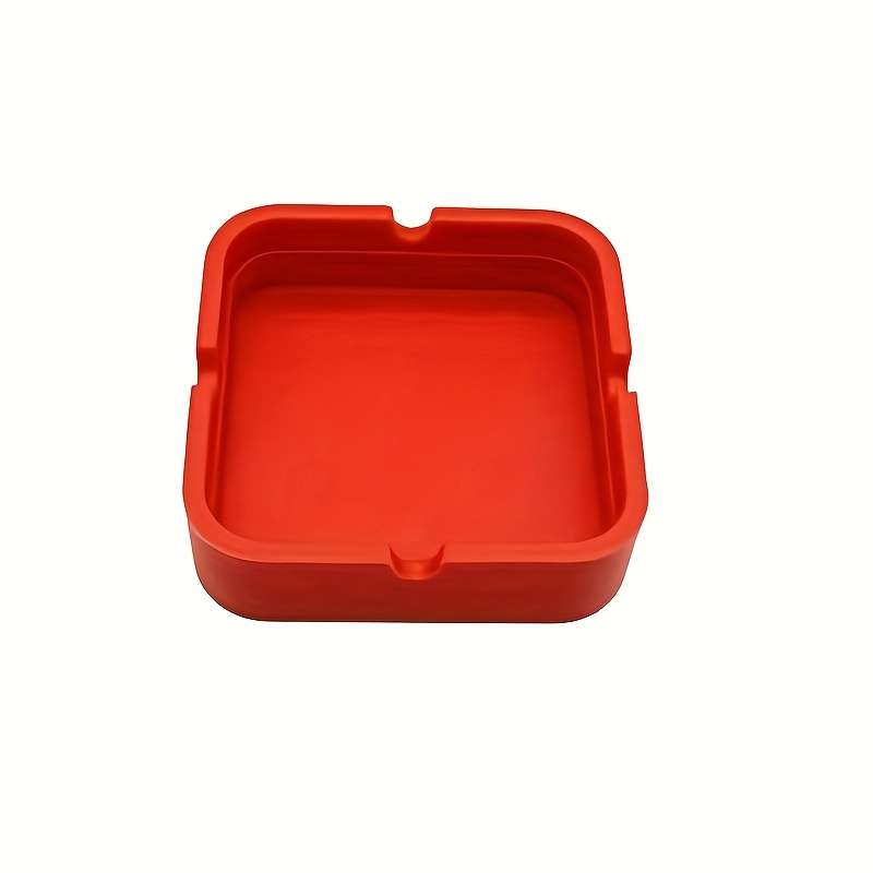 1pc Silicone Ashtray High Temperature Resistant Portable Square Design for Office Home Hotel