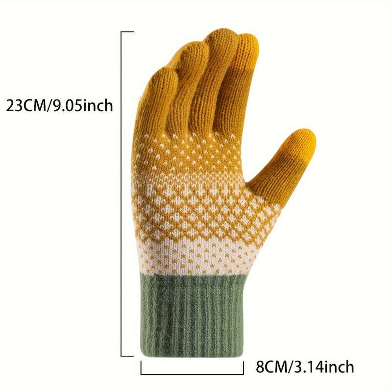1 Pair Black Warm Gloves