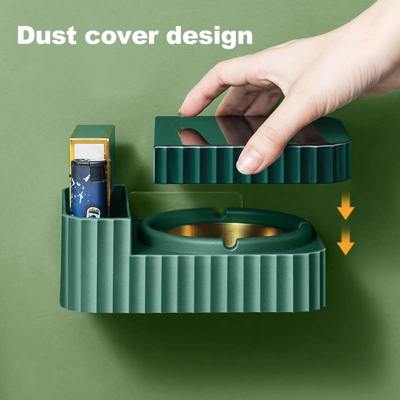 1pc Ashtray Stainless Steel Ashtray Slot Can be hung or placed on the table 3 storage slots