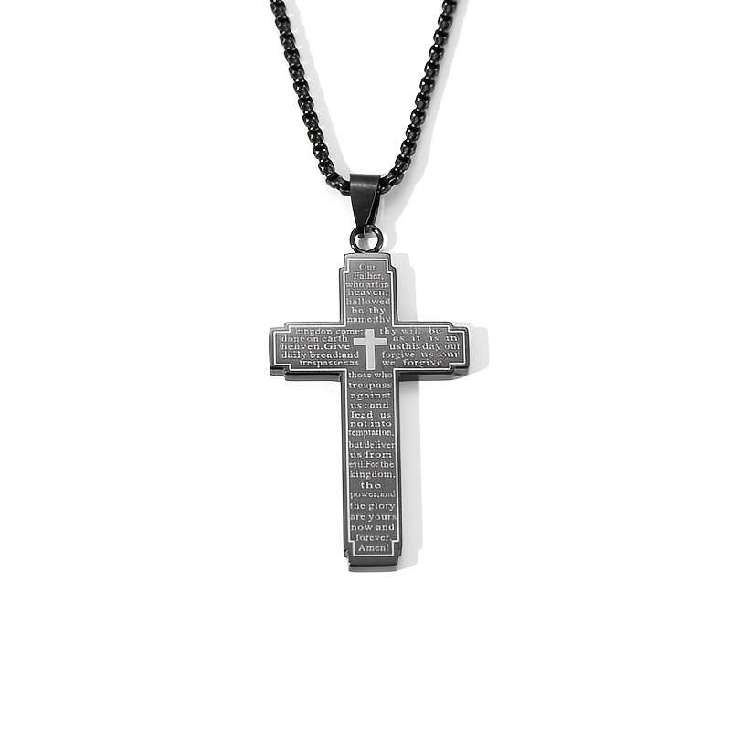 1 Piece Black Jesus Theme Pendant