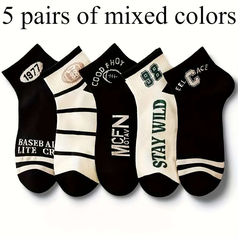 5 Pairs Of Mixed Colors One Size High Elastic Socks
