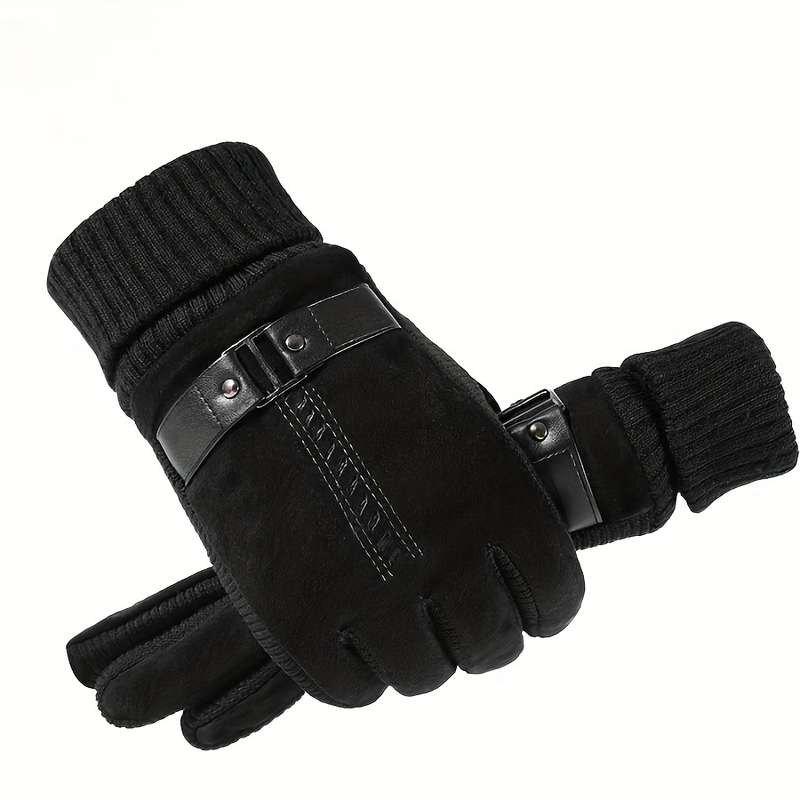 1 Pair Khaki Warm Gloves