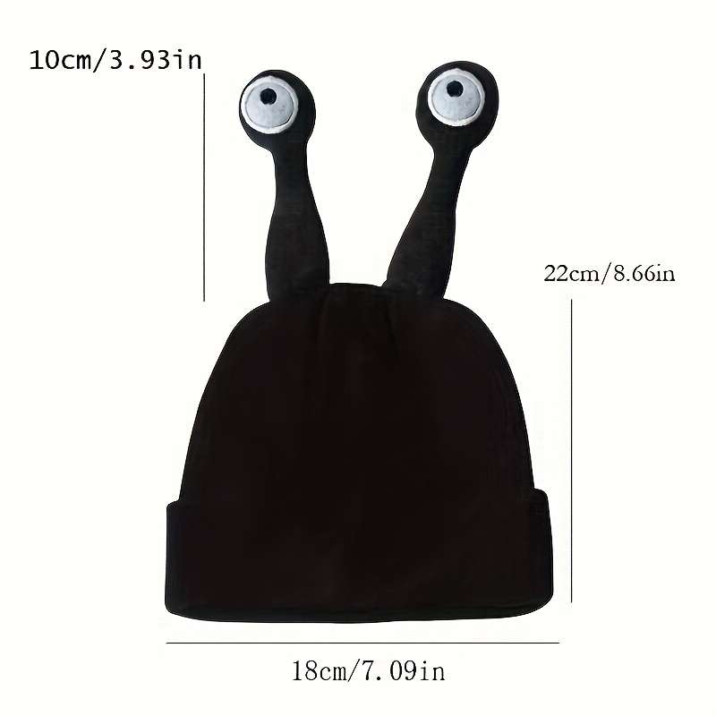 1pc Festive Christmas Unisex Antenna Beanie Hat Acrylic Knit Fabric Solid Color Lightweight
