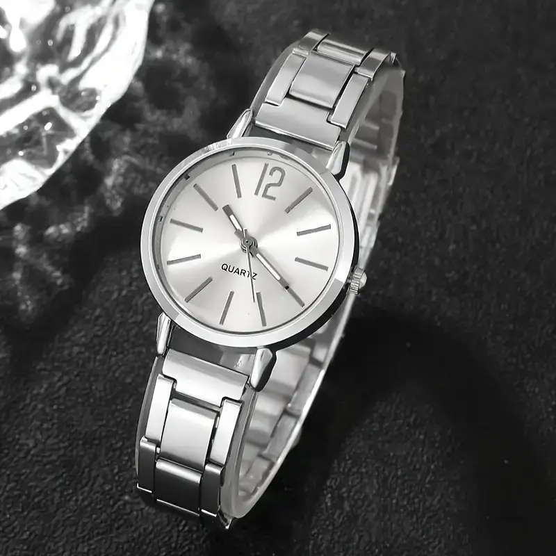 Elegant 6-Piece Women's Quartz Watch And Rhinestone Jewelry Set