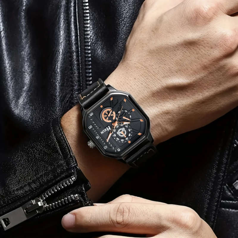2pcs set High-end Wristwatches the First Choice of Modern Elites Show Your Way to Success Color Sent