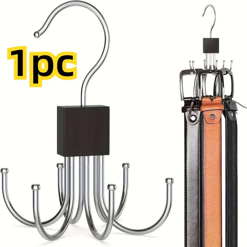 6-Claw Rotating Wall Hook Metal Multi-Functional Coat Hat Scarf Bag Storage Organizer Polished