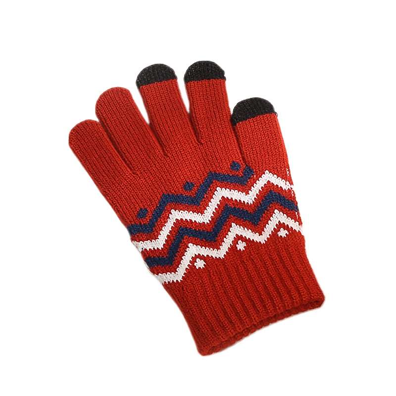 1 Pair Red Warm Gloves