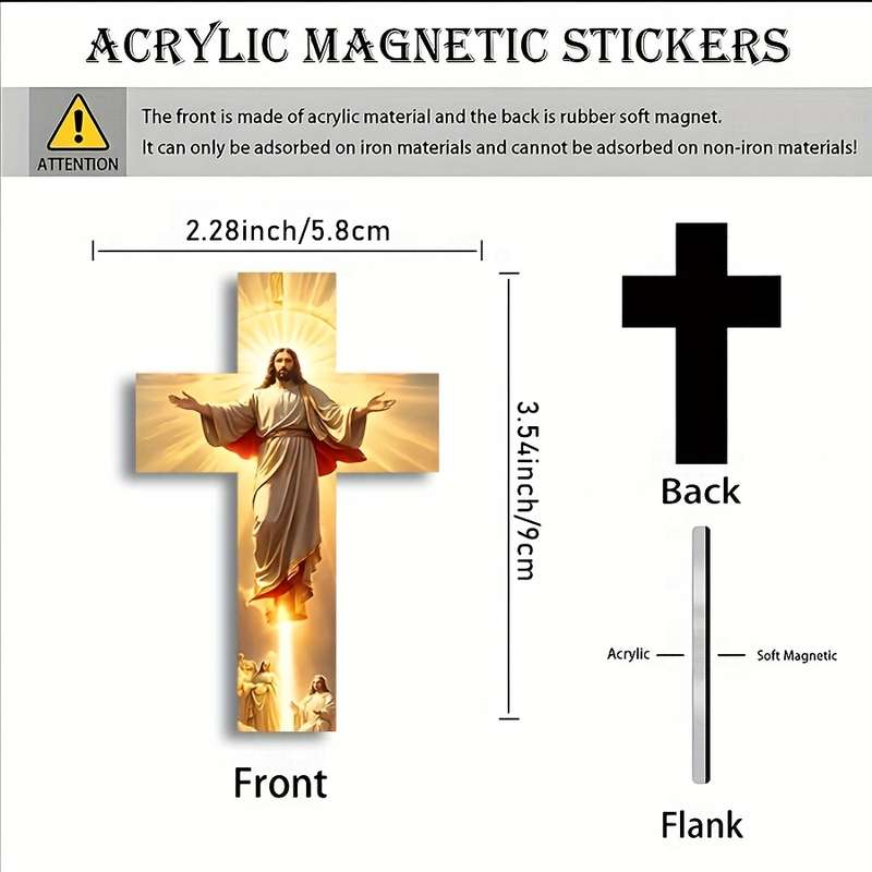 2pcs Cross Jesus Jesus Christian Themed Stickers