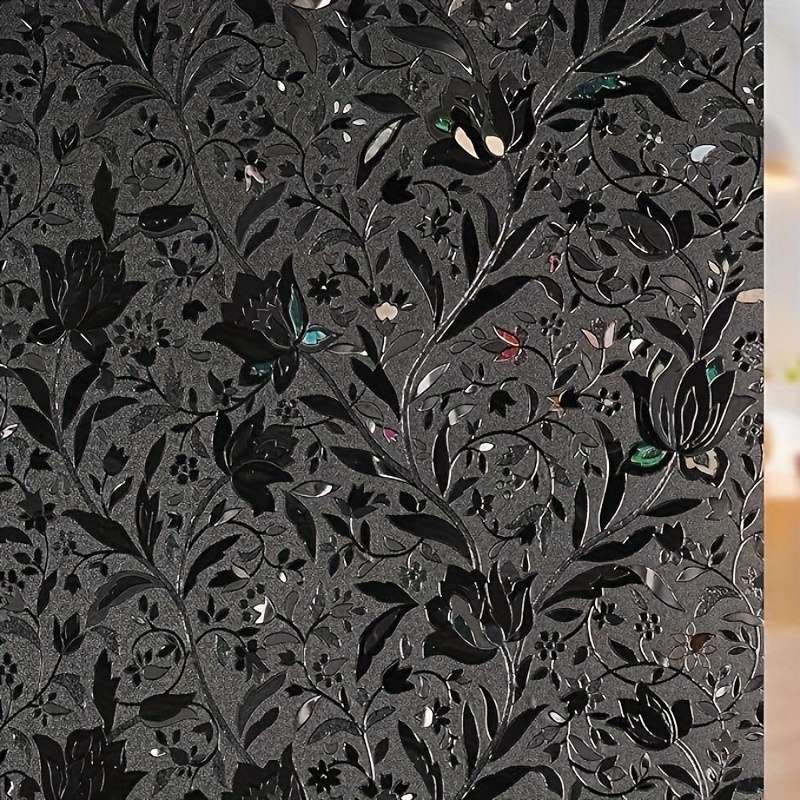 1pc Black Tulips Size 23.6 x 78.7 in   60 x 200 cm Door Window Sticker