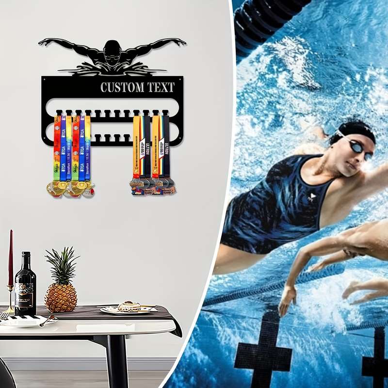 1pc Custom Butterfly Swimming Metal Medal Hangers Personalized Swimming Sports Metal Medal Displays