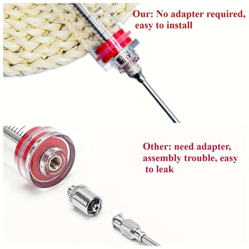 5pcs Meat Marinade Injector Set Quick Meat Marinating Tool Stainless Steel Needle Turkey Meat