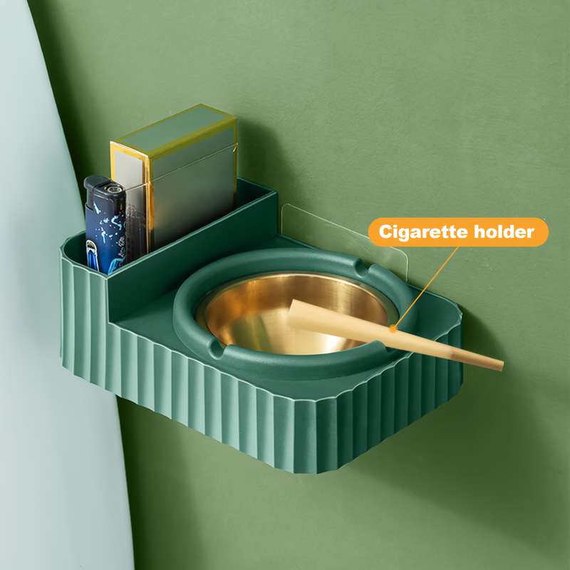 1pc Ashtray Stainless Steel Ashtray Slot Can be hung or placed on the table 3 storage slots