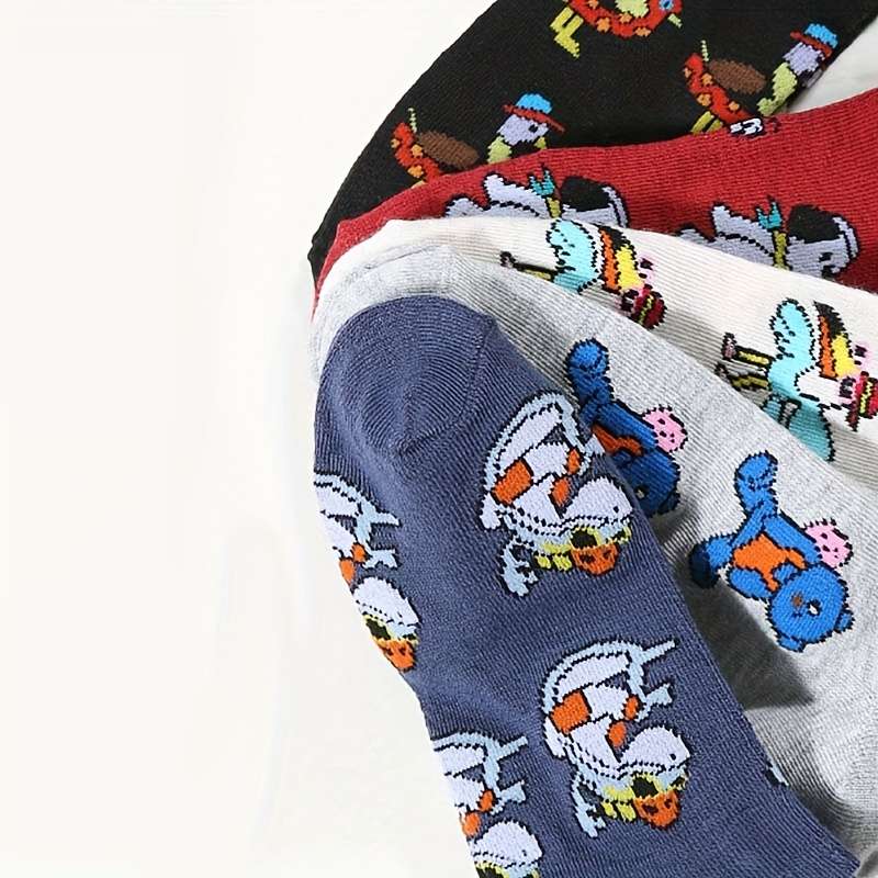 5 Pairs Mixed Colors One Size High Elastic Socks