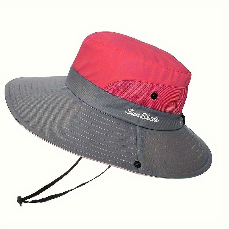 1pc Womens Ponytail Sun Hat Protection Bucket Hats Foldable Wide Brim Summer Boonie Beach Cap Fishi