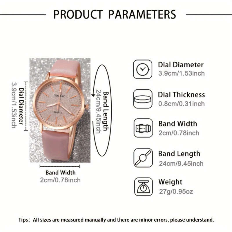 4pcs set New Ladies Elegant Fashion Quartz Watch Flower Bracelet Jewelry Suitable for Daily Street