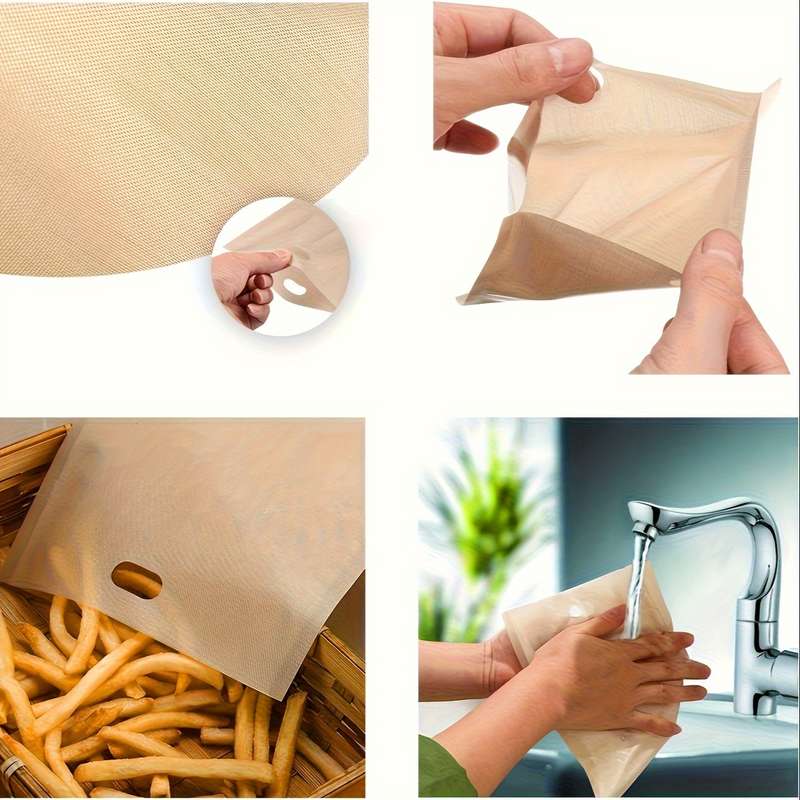 4pcs 6.3x6.5in 16x16.5cm Non-Stick Reusable Toaster Bags Create Grilled Cheese Sandwiches In